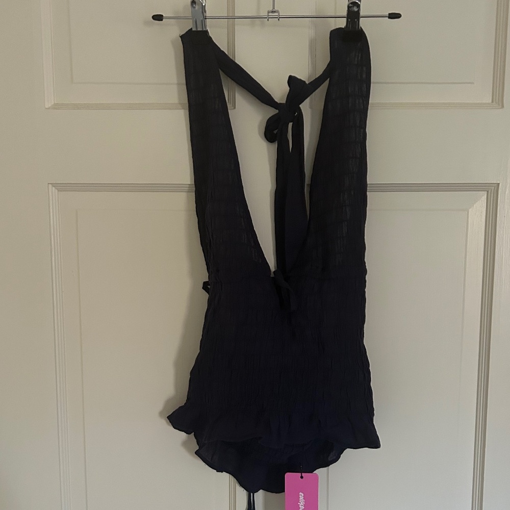 Edikted navy halter with ties